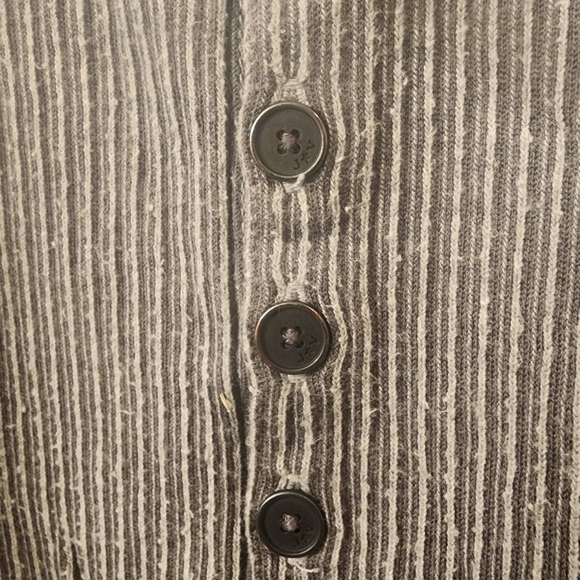 John Varvatos 100% Cotton Striped Gray Henley Shirt Mens Size XL - Picture 3 of 7